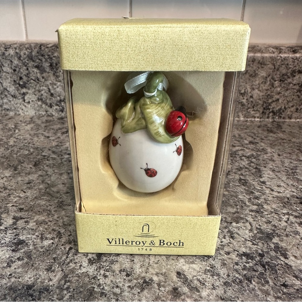 Villeroy & Boch Spring Eggs Porcelain Easter Ornament Ladybug Vintage Rare